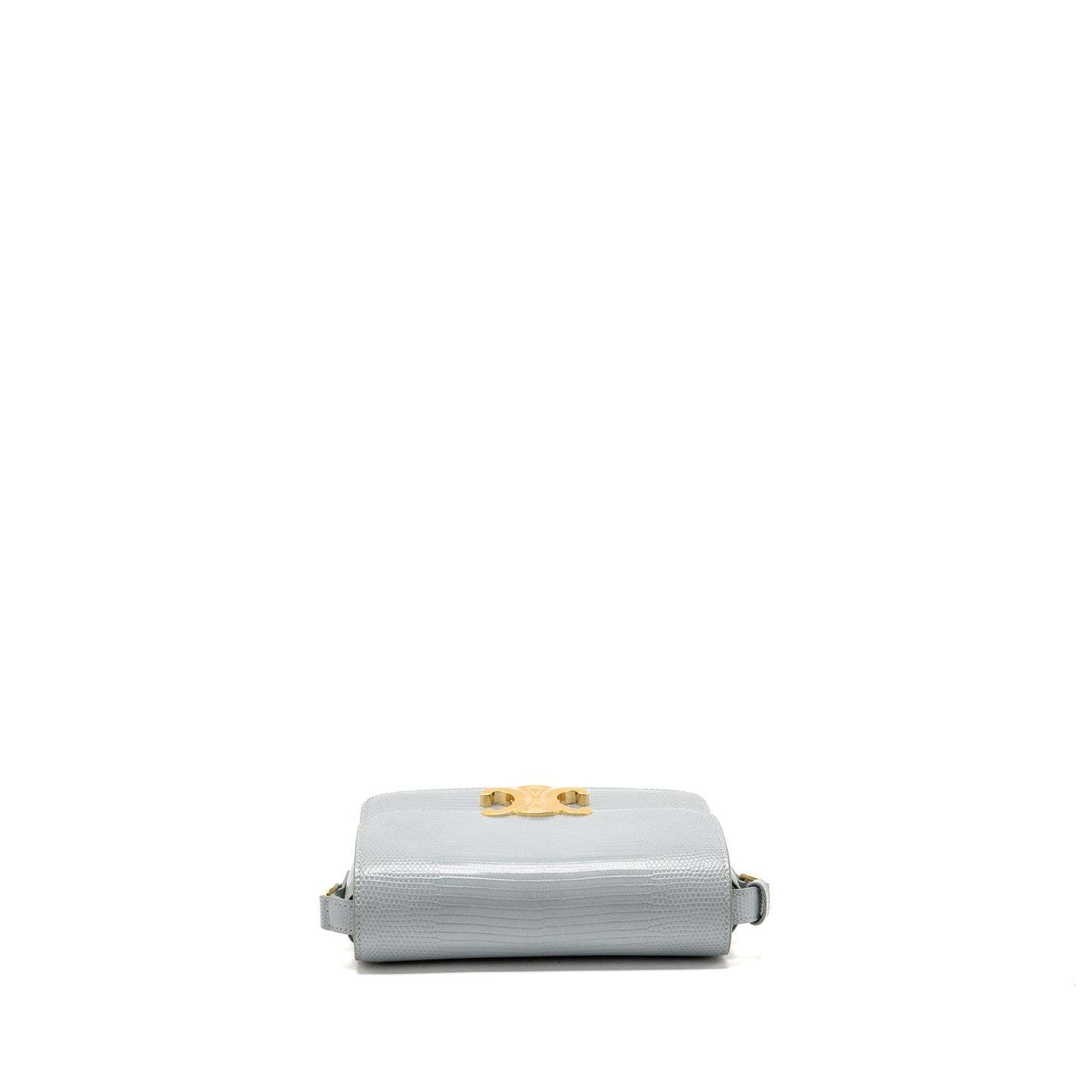 Celine Teen Triomphe Bag Lizard Cloudy Grey GHW