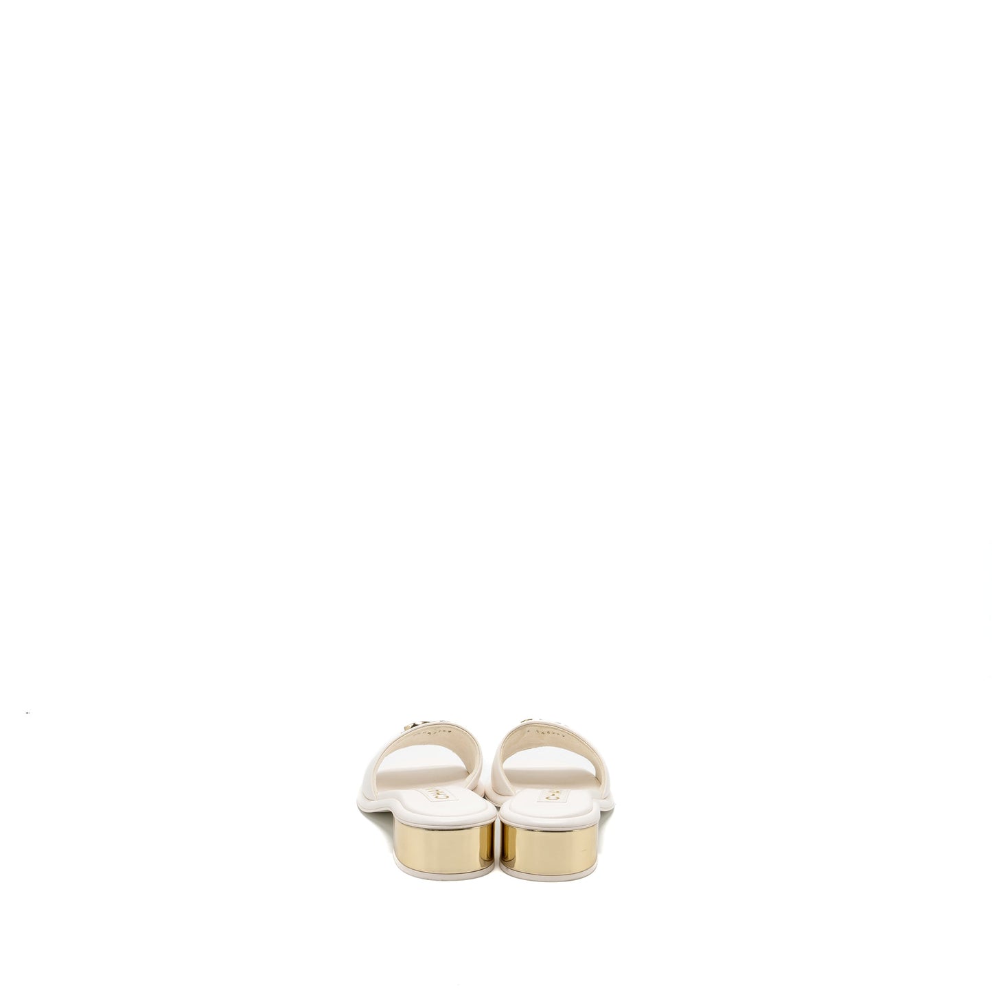 Chanel Size 36 23K Mules Lambskin White SHW