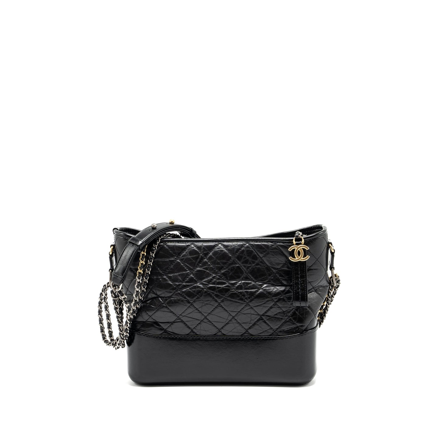 Chanel large Gabrielle hobo bag calfskin black multicolor hardware