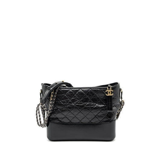 Chanel large Gabrielle hobo bag calfskin black multicolor hardware