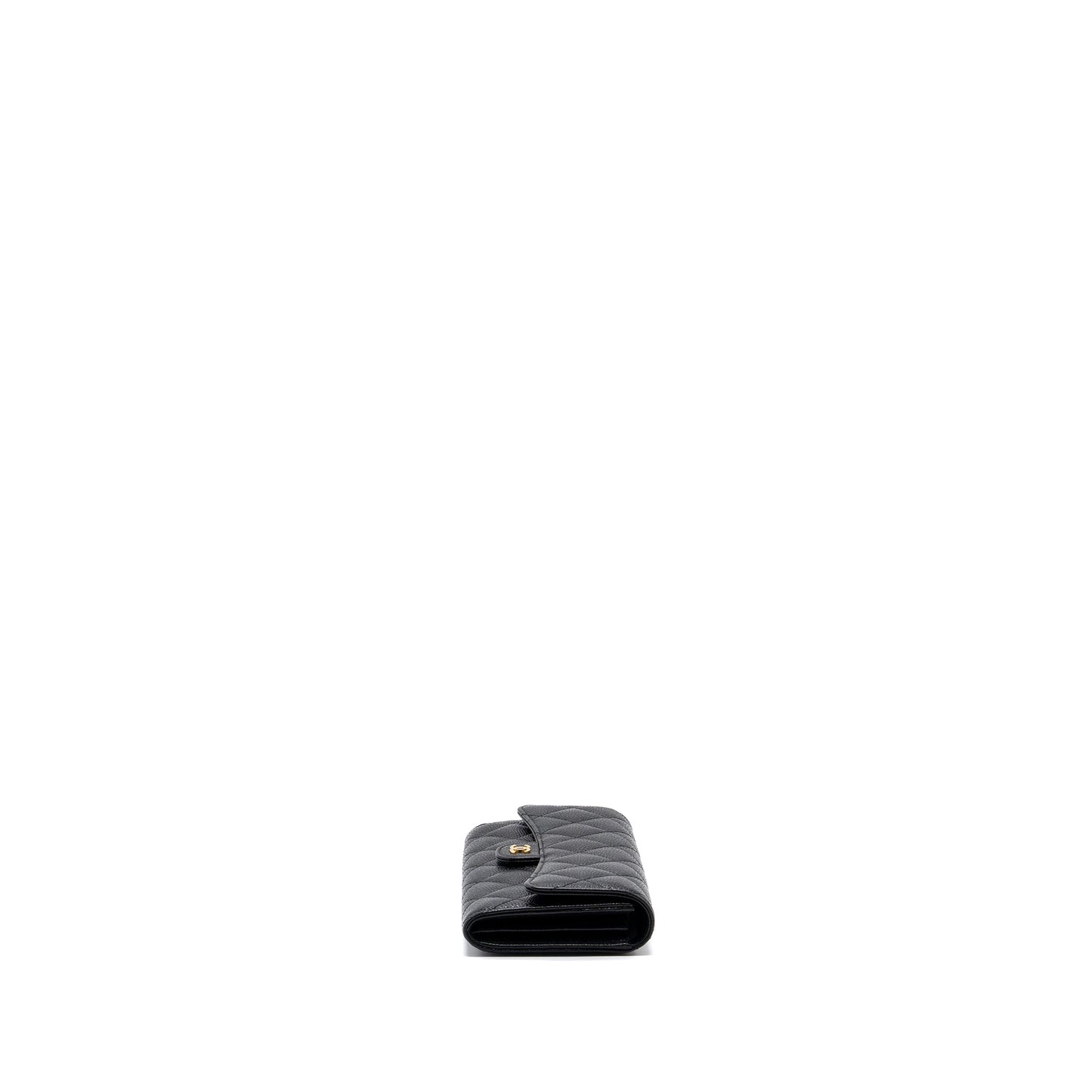 Chanel Classic flap wallet grained calfskin Black GHW