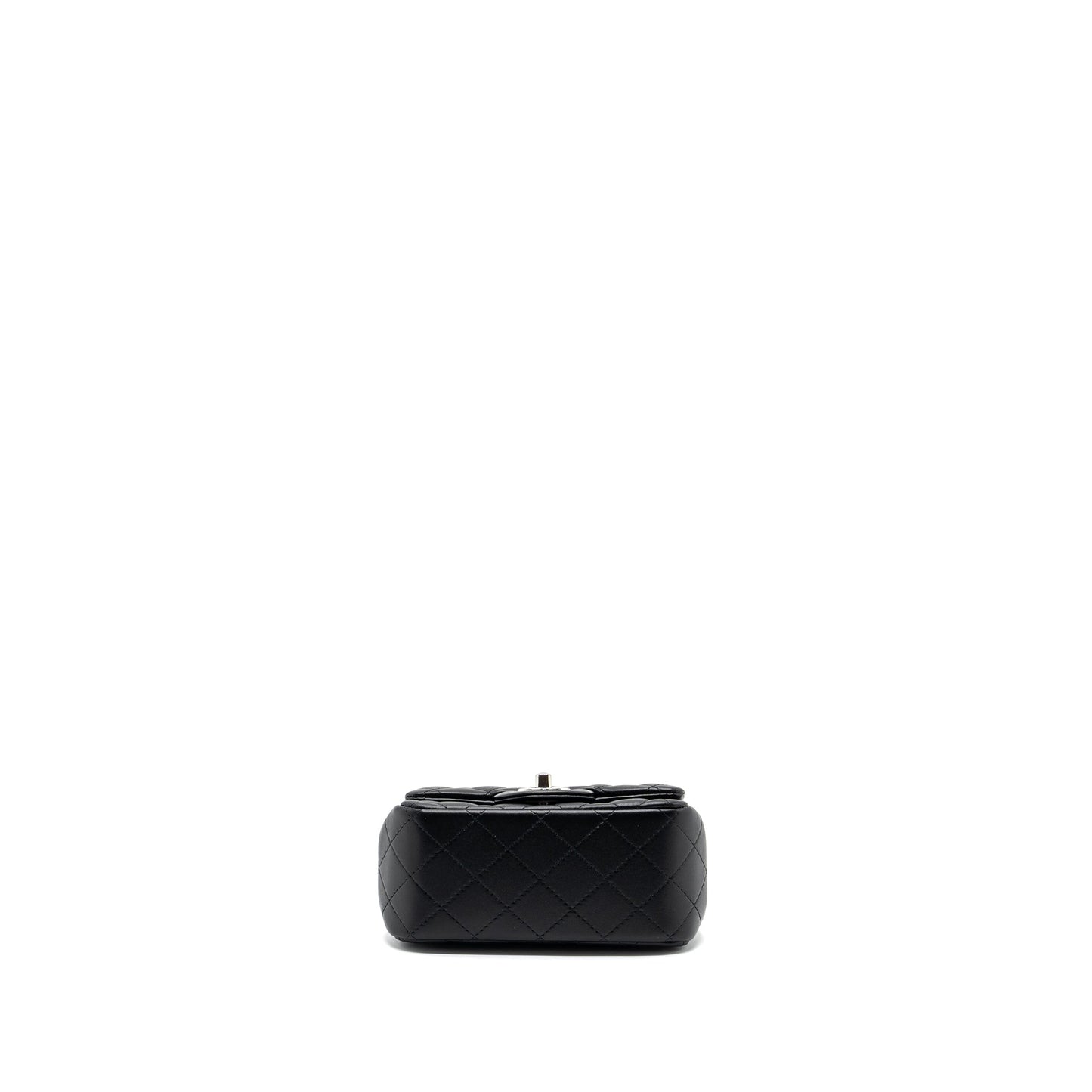 Chanel mini square flap bag lambskin Black SHW (microchip)