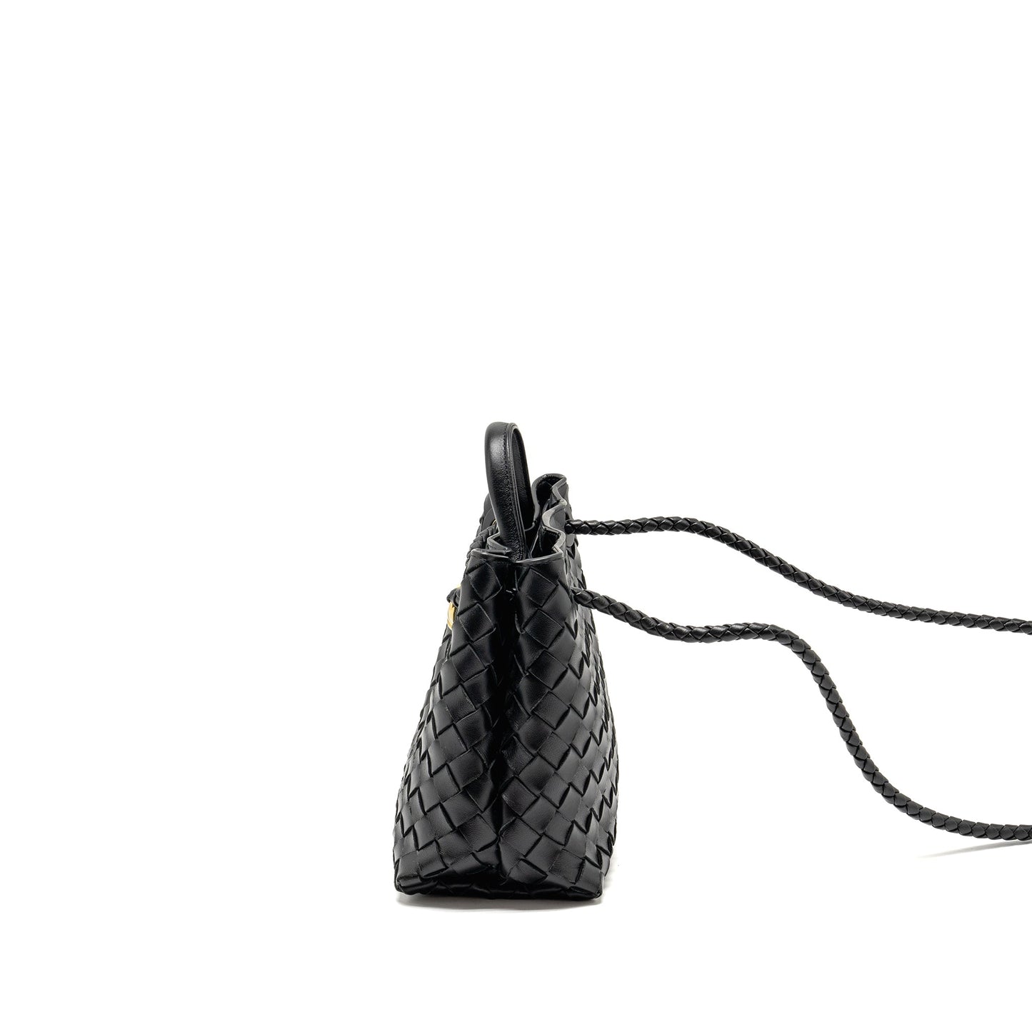 Bottega Veneta Small Andiamo Bag Lambskin Black GHW