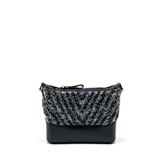 Chanel Gabrielle Hobo Bag Chevron PVC/Tweed Multicolour with Multicolour Hardware