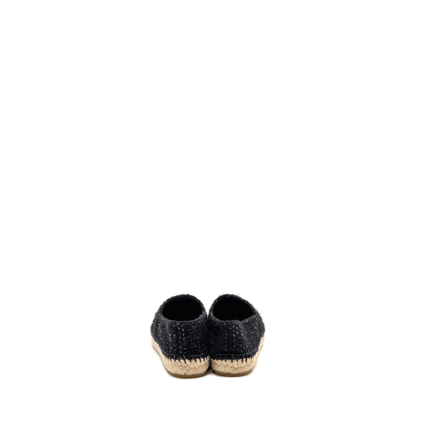 Chanel Size 37 Espadrilles Tweed/Cotton Dark Blue/Black/Multicolour