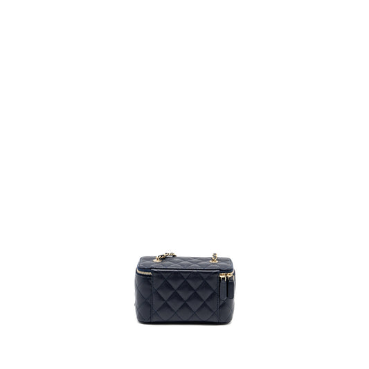 Chanel 23c long vanity case caviar navy LGHW (microchip)