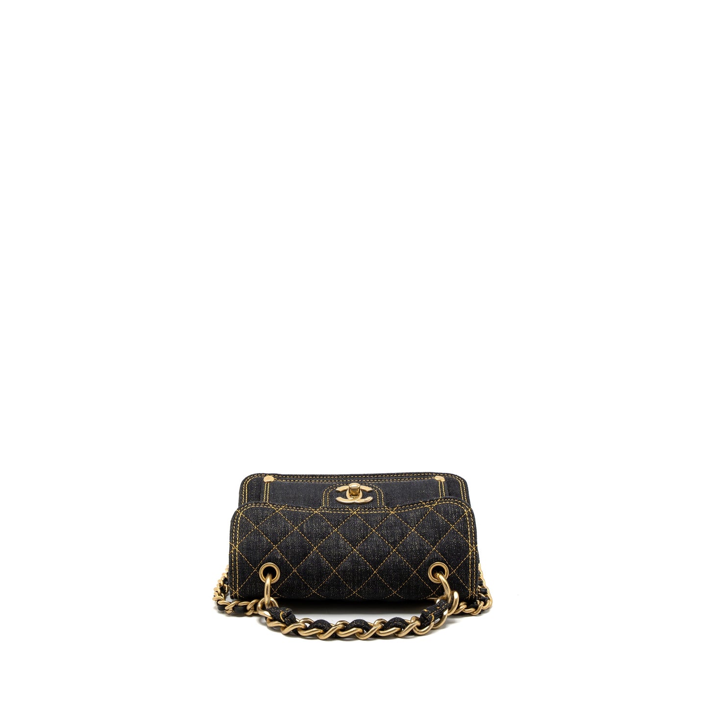 Chanel 23S Flap Bag Denim Dark Blue Brushed GHW (Microchip)