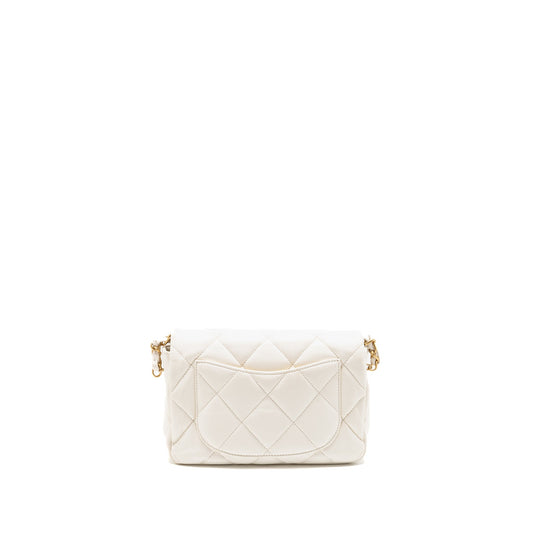 Chanel 23s coco love small flap bag lambskin White GHW (microchip)