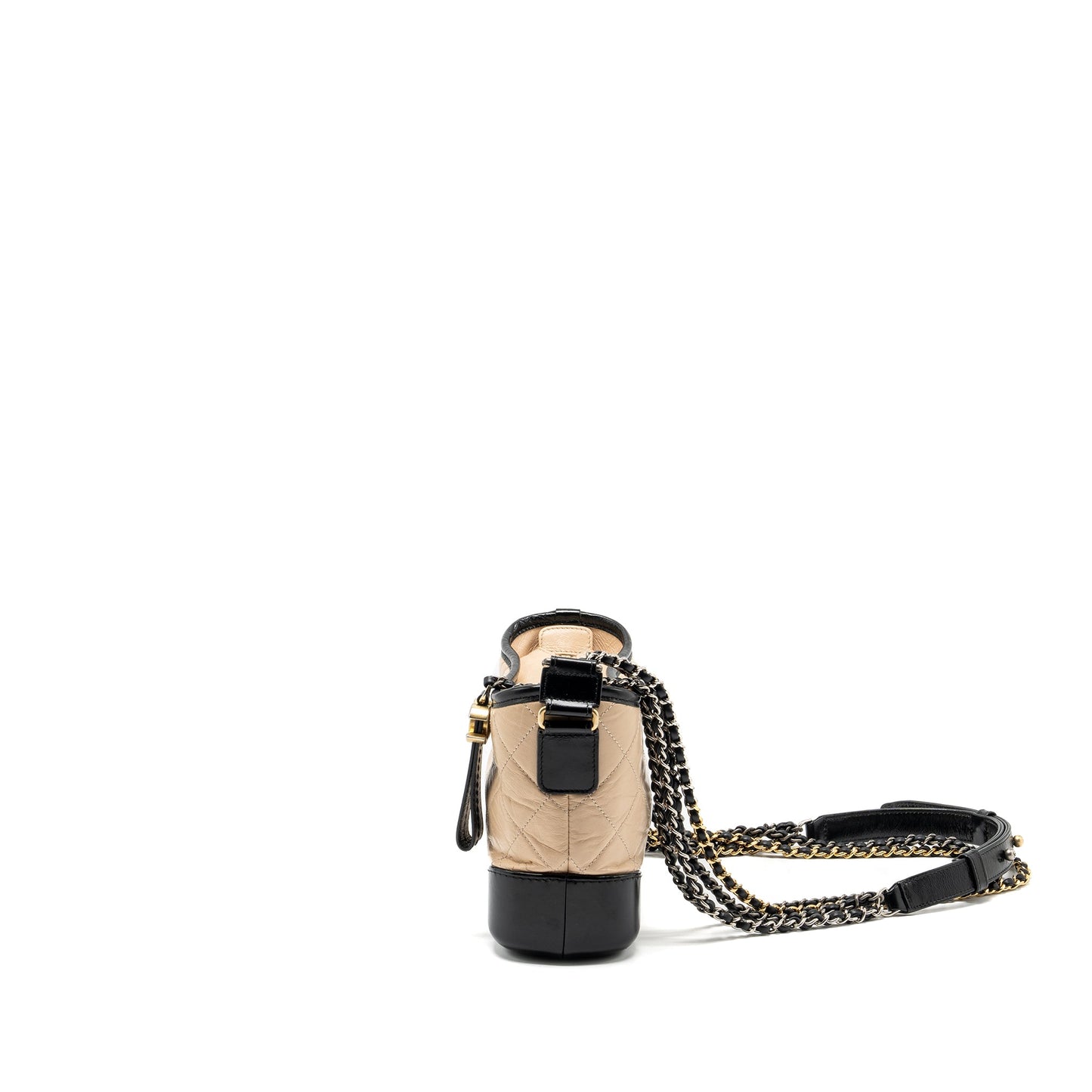 Chanel Small Gabrielle Hobo Bag Calfskin Beige Multicolour Hardware