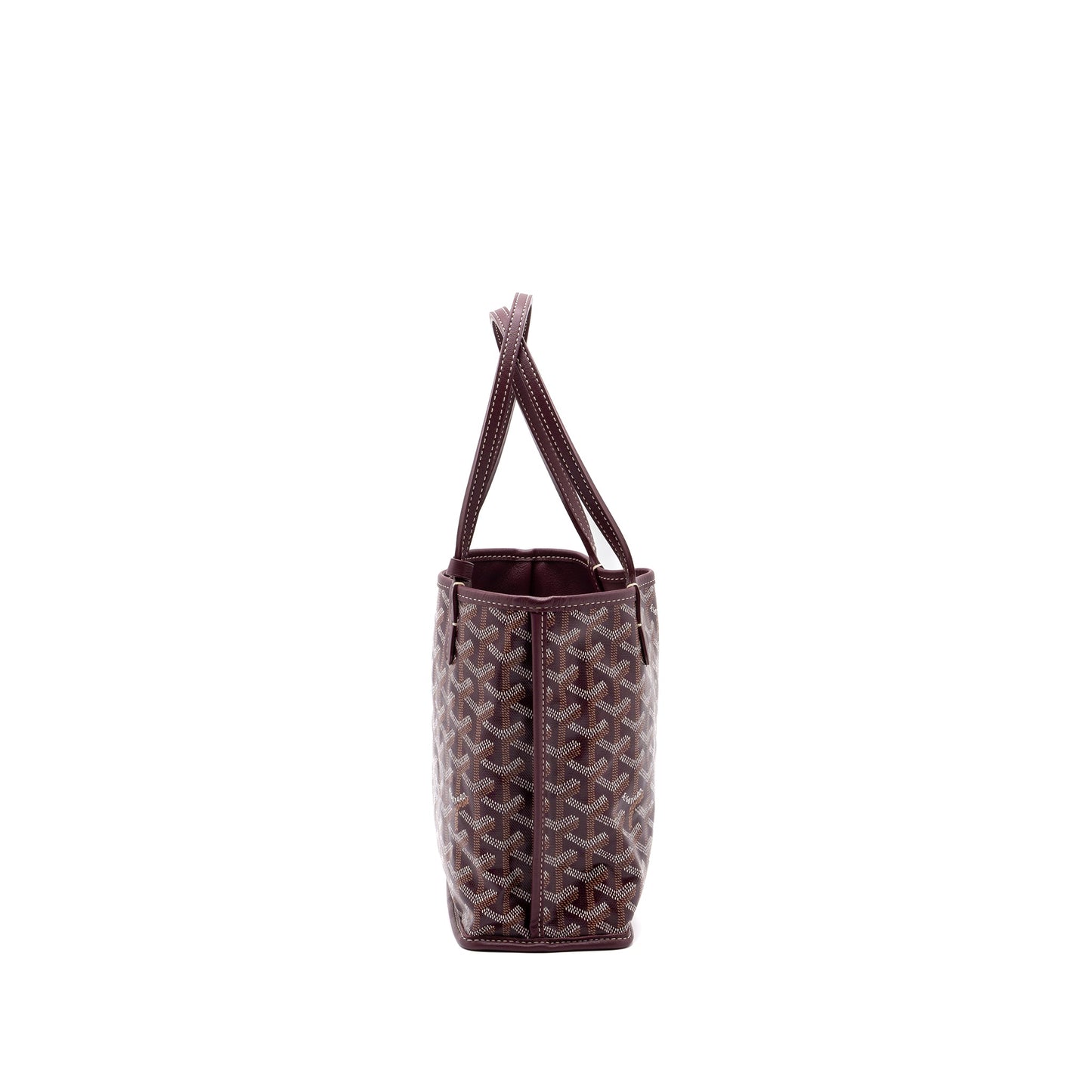 Goyard Anjou Mini tote Canvas/Calfskin Burgundy SHW