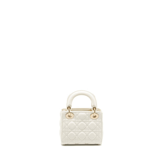 Dior Mini Lady Dior Lambskin White LGHW