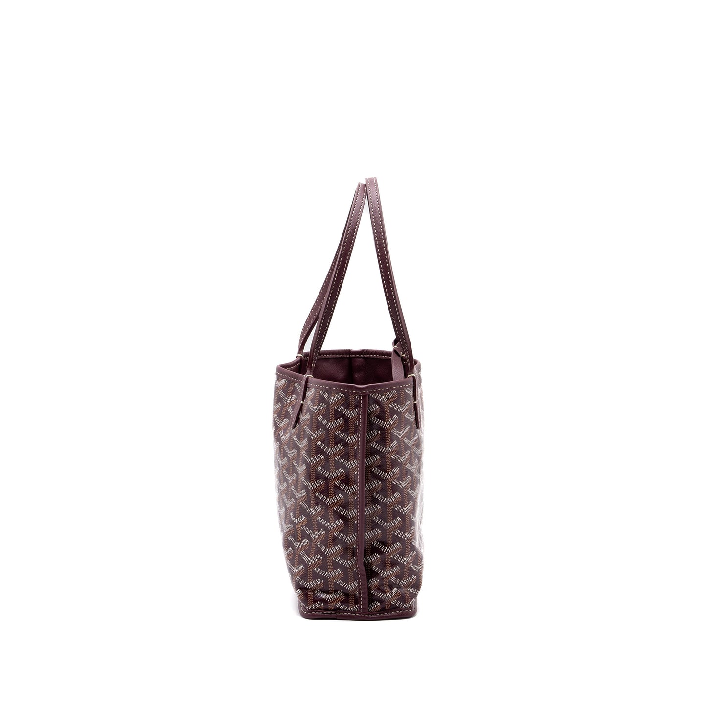 Goyard Anjou Mini tote Canvas/Calfskin Burgundy SHW