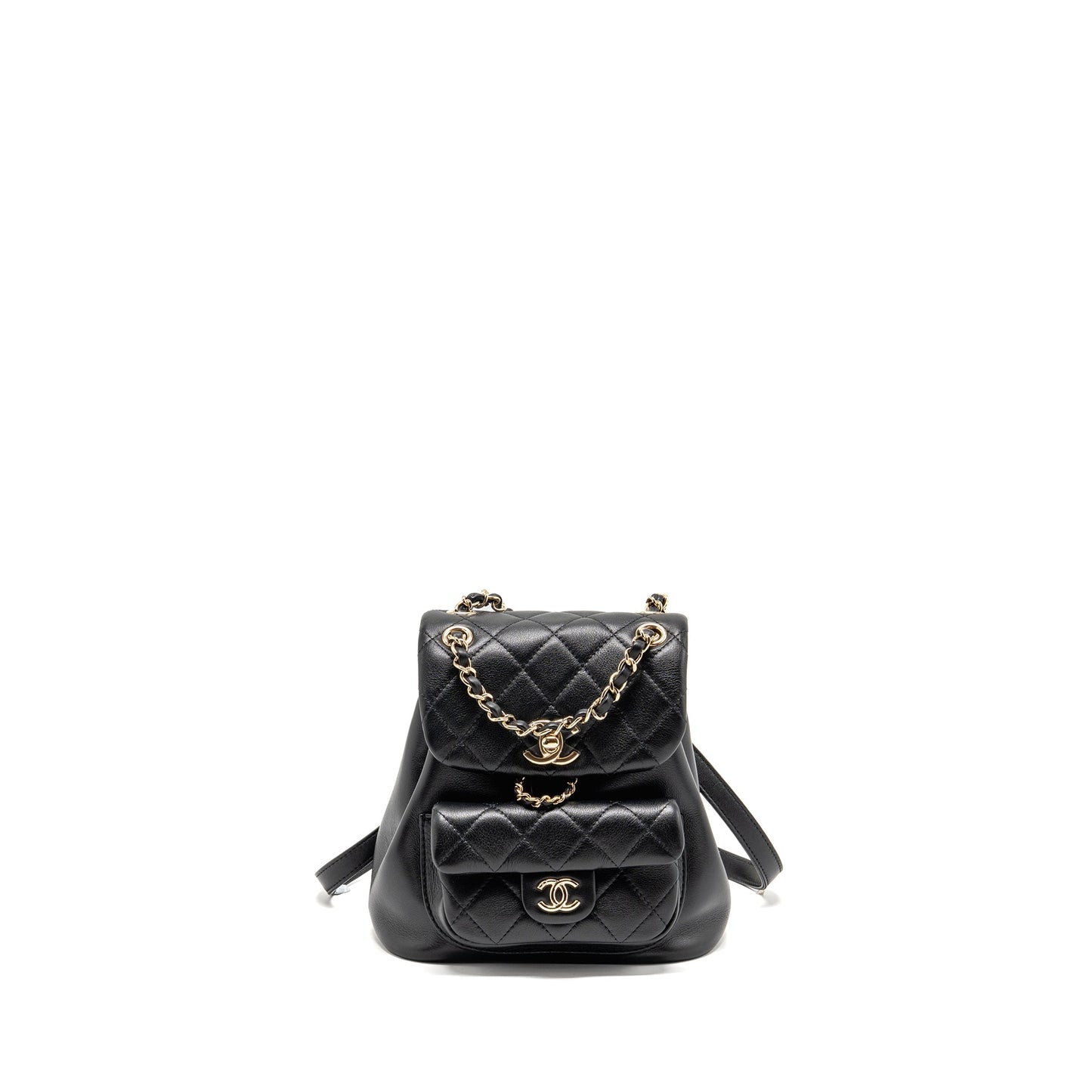 Chanel Mini Duma Backpack Calfskin Black LGHW (Microchip)