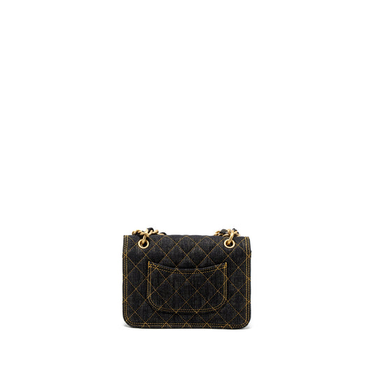 Chanel 23S Flap Bag Denim Dark Blue Brushed GHW (Microchip)