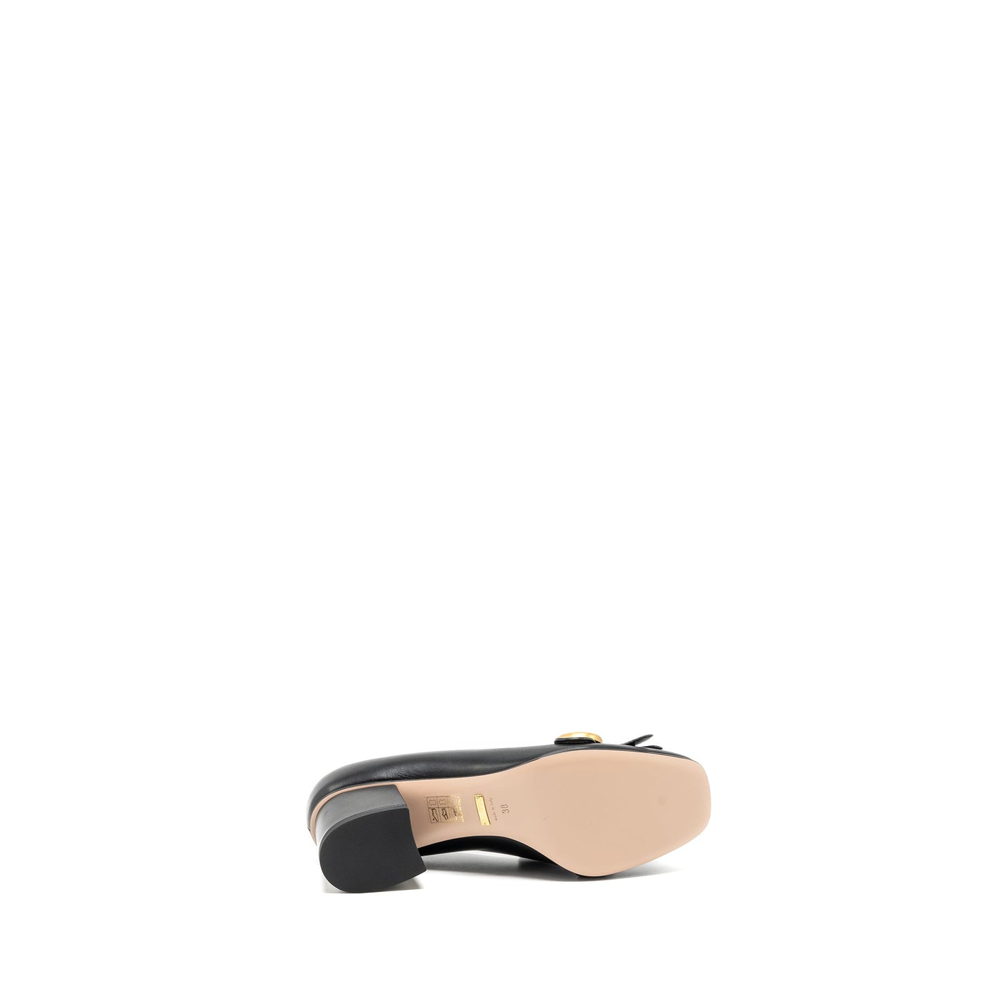 Gucci size 38 marmont loafer pumps calfskin black GHW