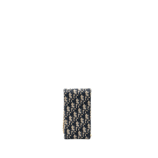 Dior Saddle Phone Pouch Dior Oblique Jacquard Blue GHW