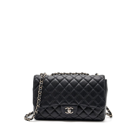Chanel Classic Jumbo Single Flap Bag Caviar Black SHW