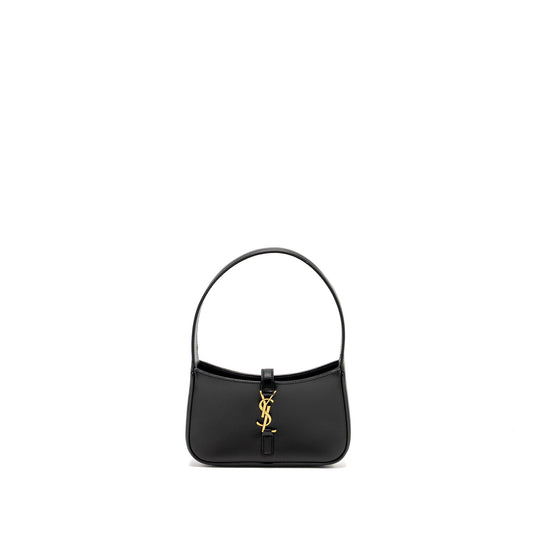 Saint Laurent / YSL Mini LE 5 A 7 Hobo Bag Smooth Calfskin Black GHW