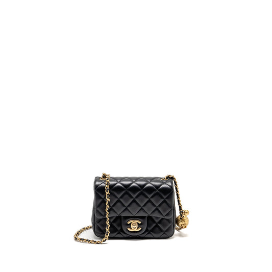 Chanel Pearl Crush Mini Square Lambskin Black GHW