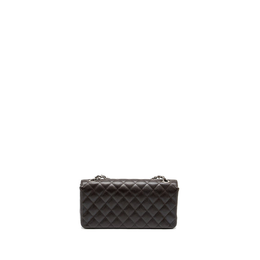 Chanel East West Classic quilted flap bag caviar chocolate SHW