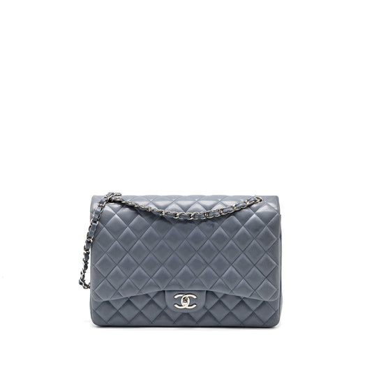 Chanel Maxi Classic Double Flap Bag Lambskin lavender blue SHW