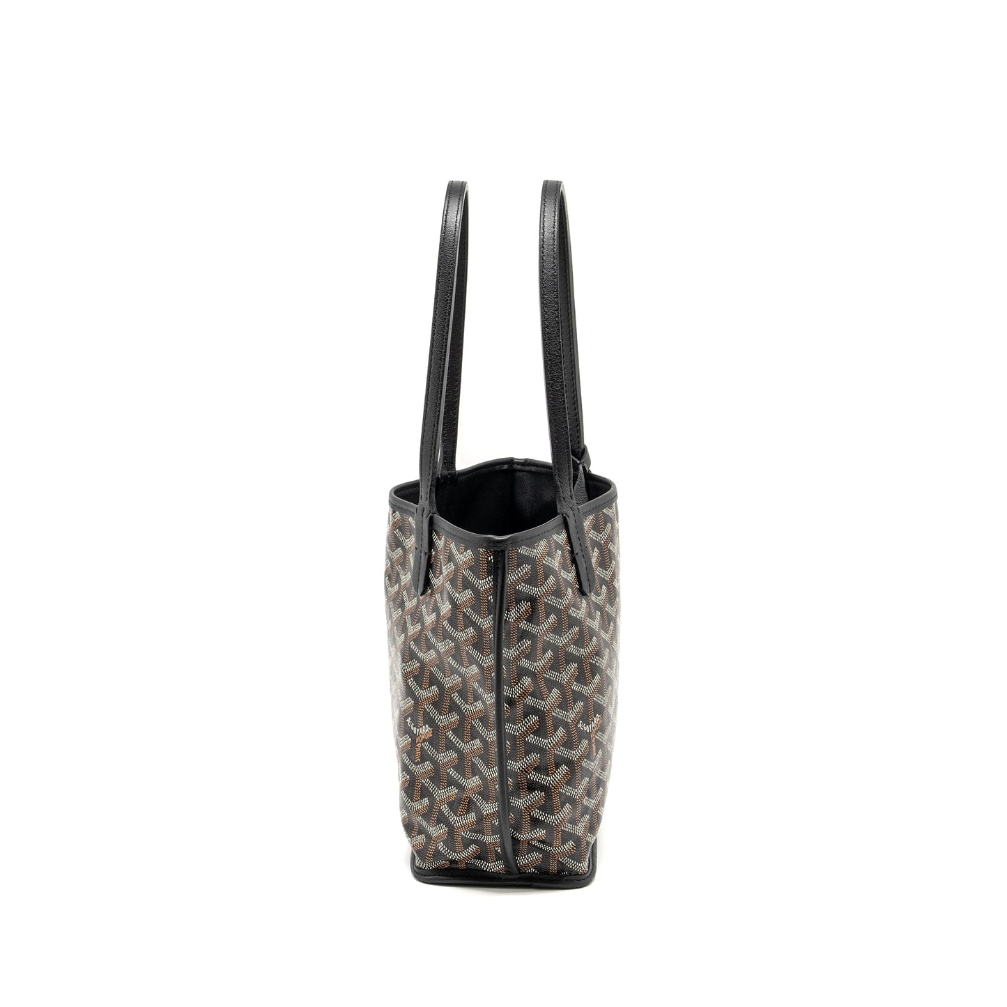 Goyard mini Anjou tote goyardline canvas/ calfskin black SHW