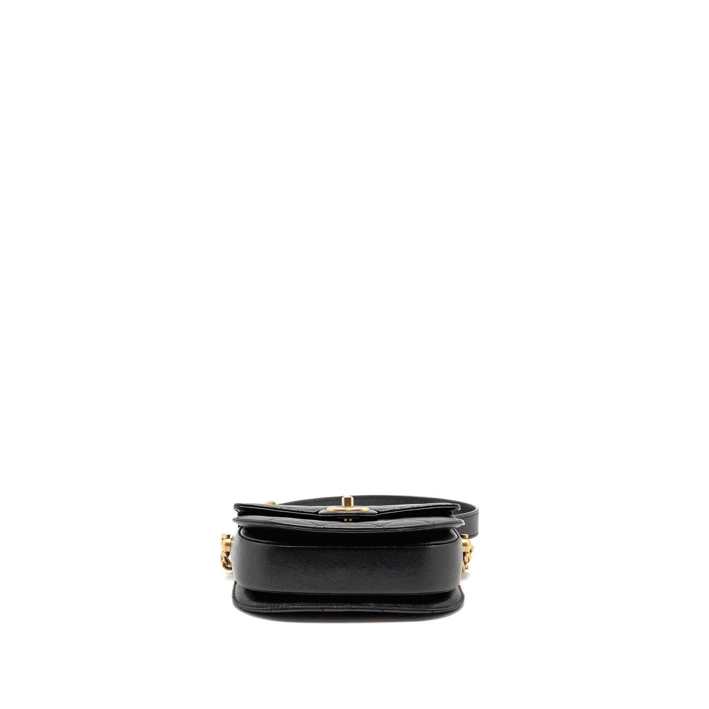 Chanel 22b Round Messenger bag Caviar Black GHW (microchip)