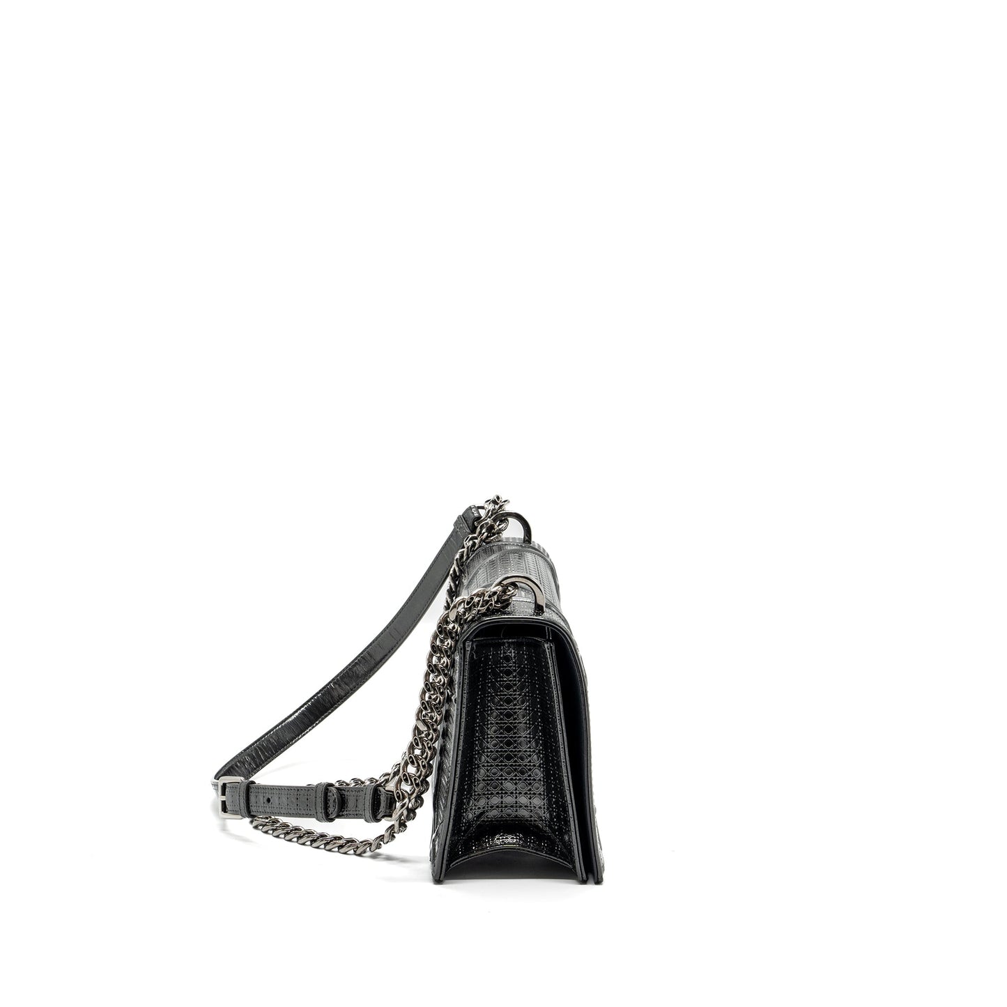 Dior medium diorama calfskin metallic silver SHW