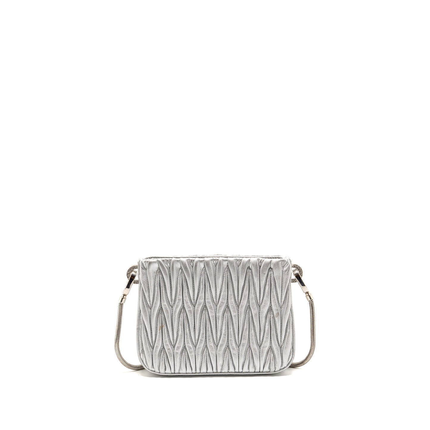 Miu Miu Sassy Bag Matelasse Napa Leather Silver SHW