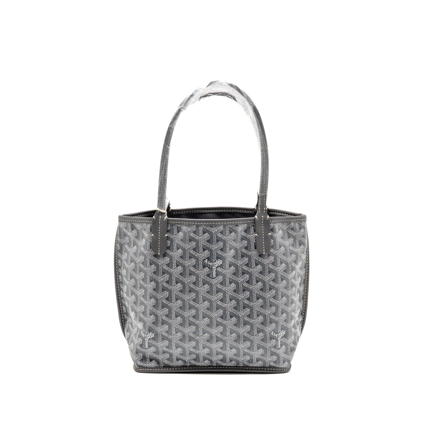 Goyard Mini Anjou Tote Bag Goyardine Canvas Grey SHW