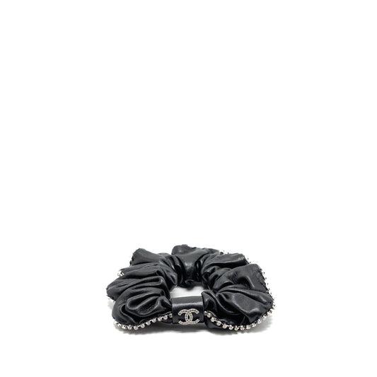 Chanel 22B Hair Tie with Crystal Lambskin Black SHW