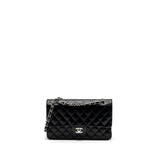 Chanel medium classic double flap bag lambskin black SHW