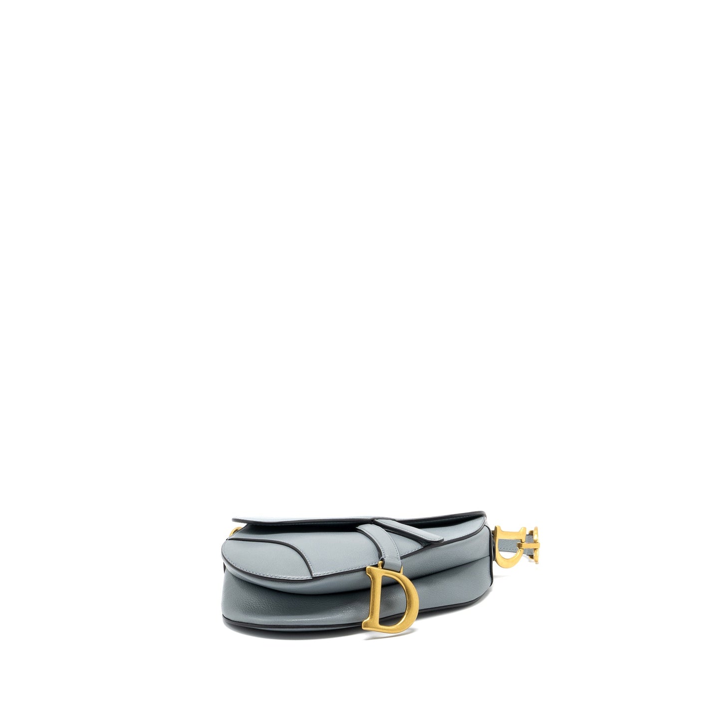 Dior Medium Saddle Bag Goatskin Light Blue GHW