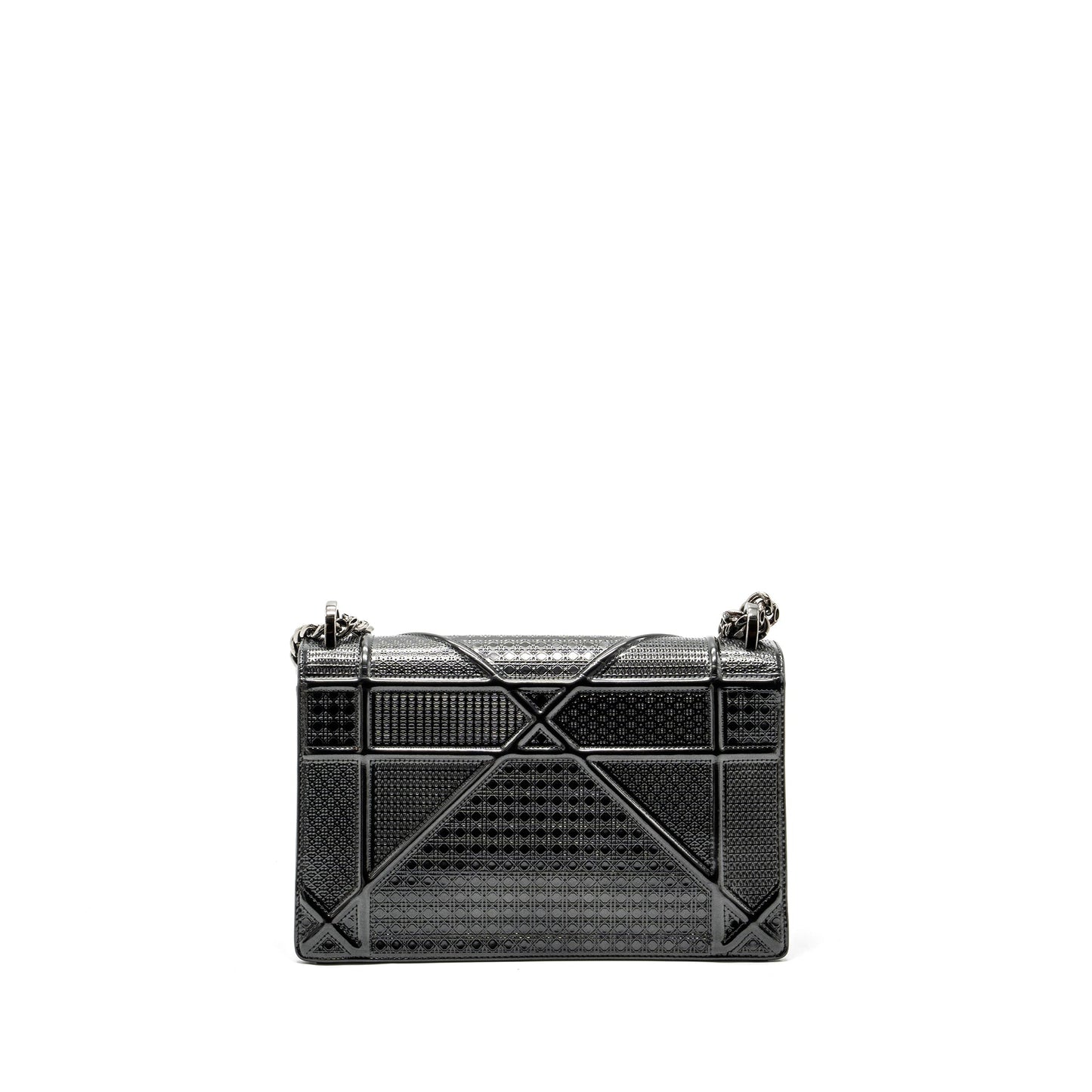 Dior medium diorama calfskin metallic silver SHW