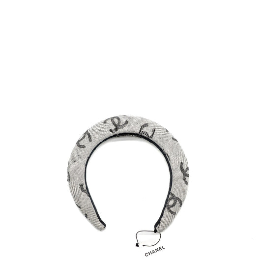 Chanel 22S CC Logo Headband Cotton White / Black
