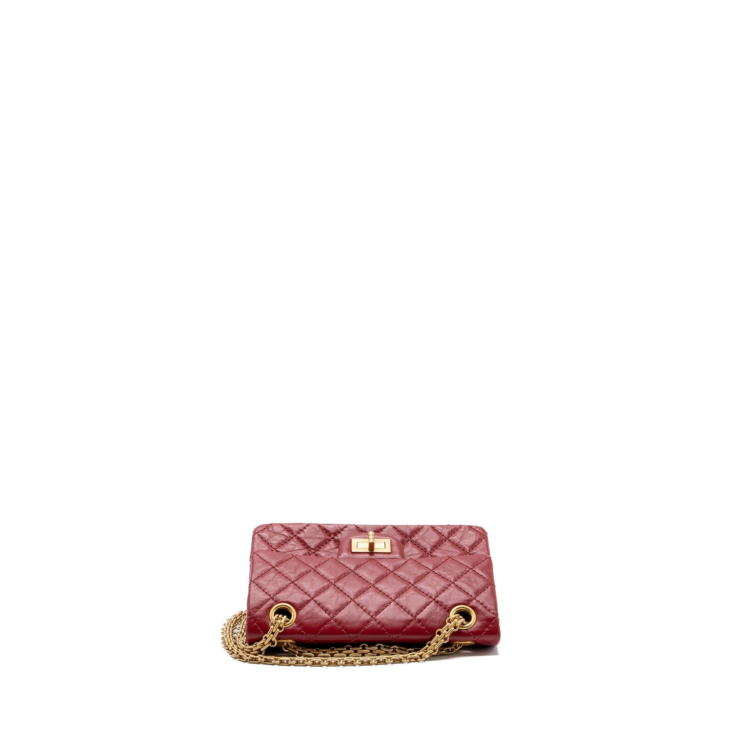 Chanel mini 2.55 reissue flap bag aged calfskin red GHW