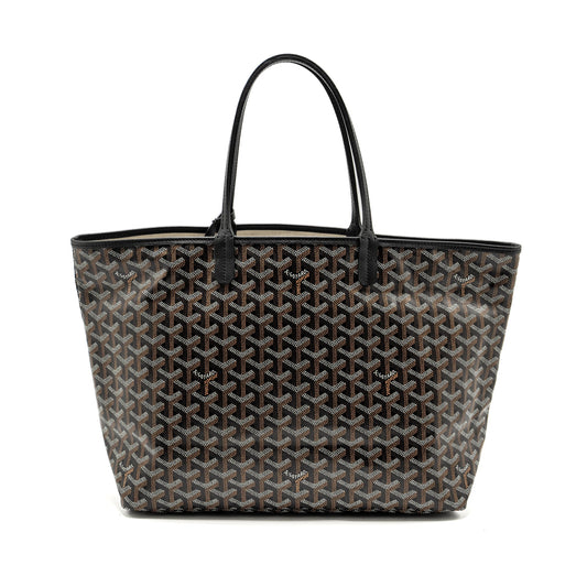 Goyard Saint Louis PM Tote Bag Goyardine Canvas / Calfskin Black SHW