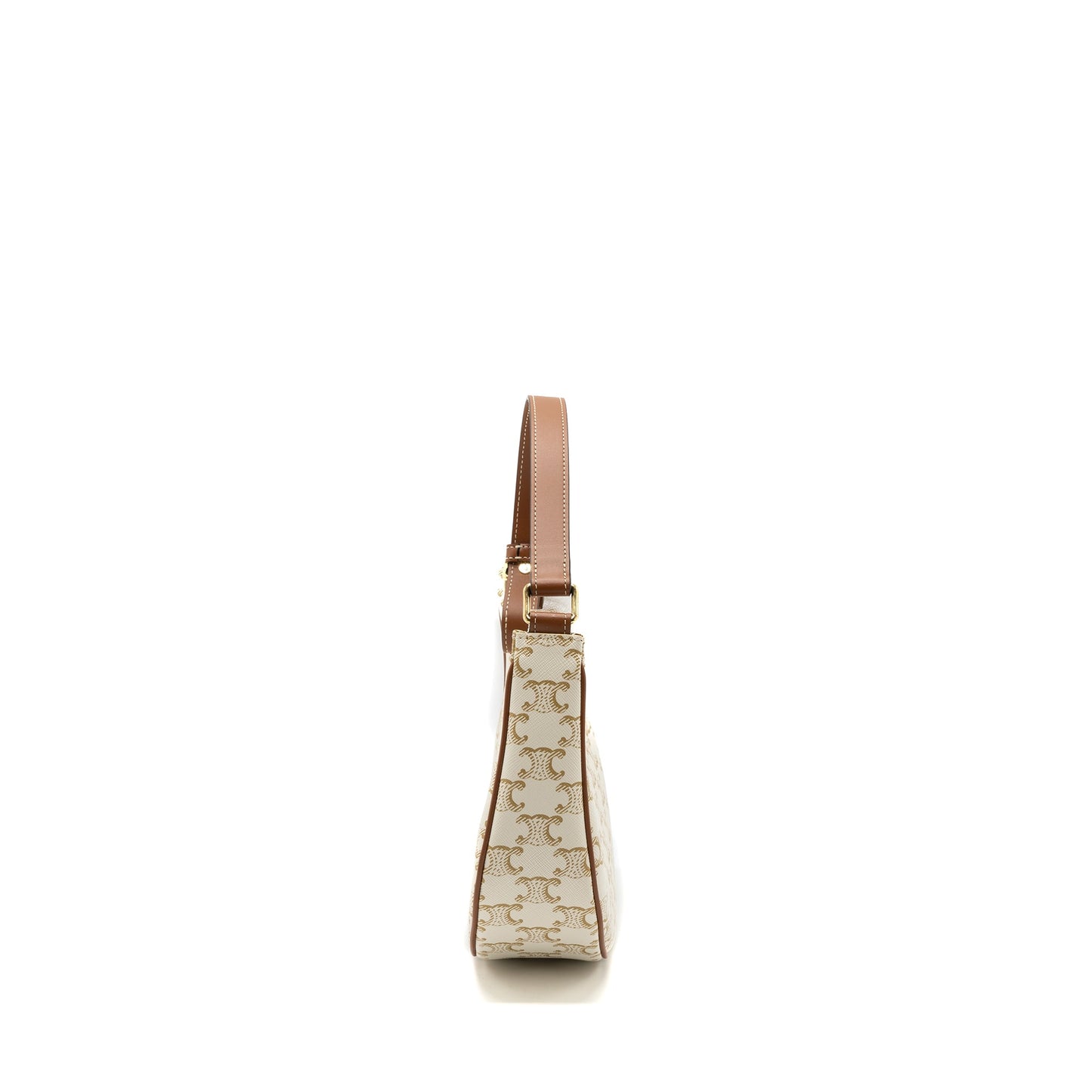 Celine Ava Bag Triomphe Canvas/ Calfskin White GHW