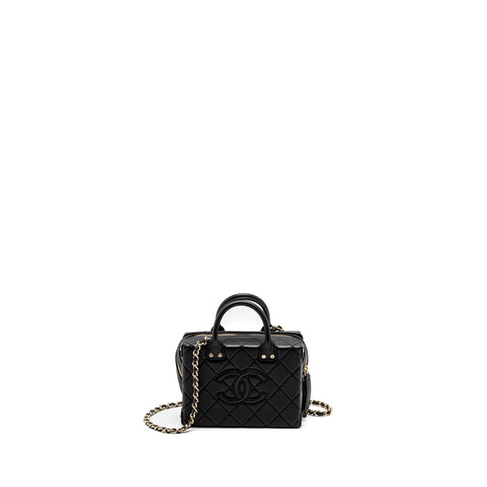 Chanel 22B Small Vanity Case Calfskin Black GHW (Microchip)