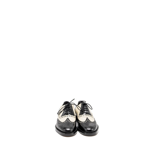 Luxury Dior Size 37 Oxfords Derby Shoe Black/ White