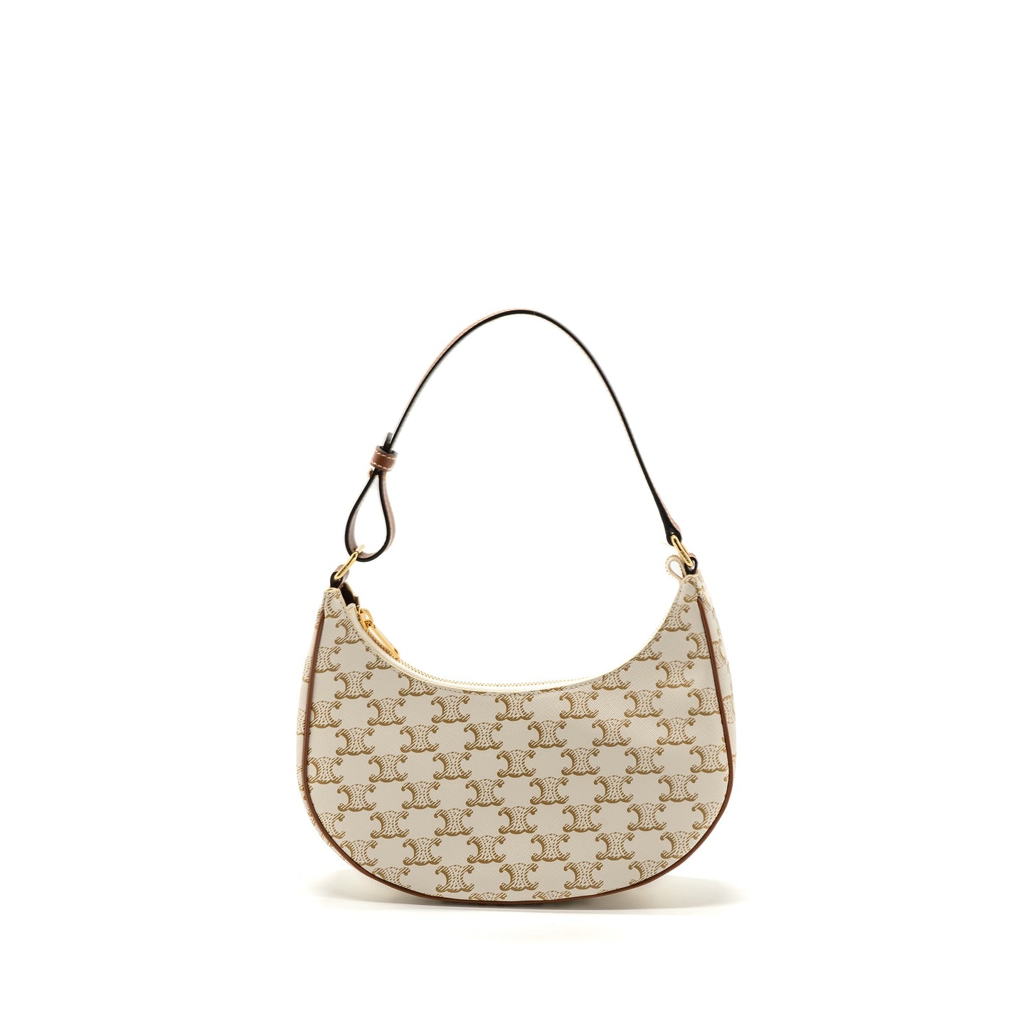 Celine Ava Bag Triomphe Canvas/ Calfskin White GHW