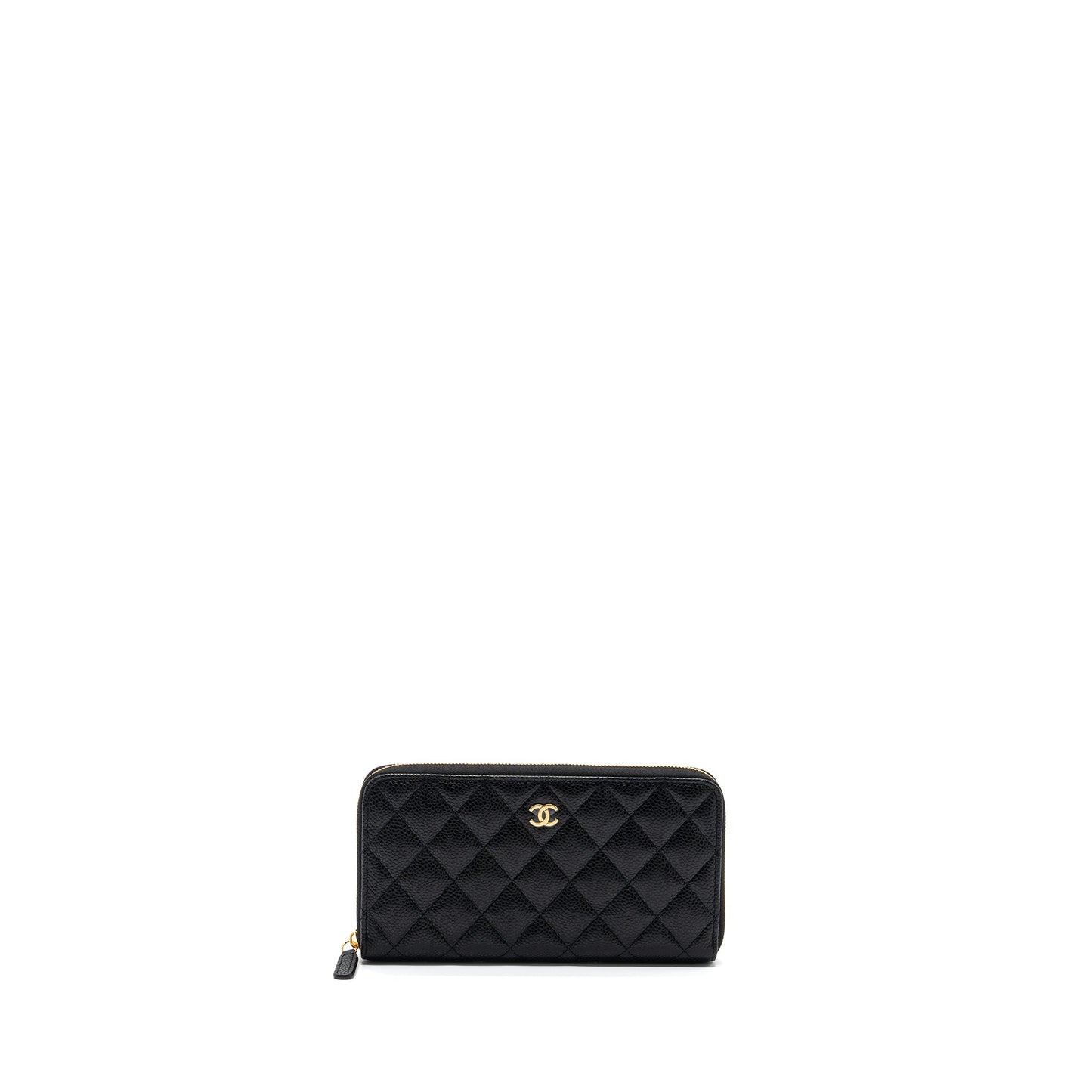 Chanel classic long zipped wallet caviar black GHW (microchip)