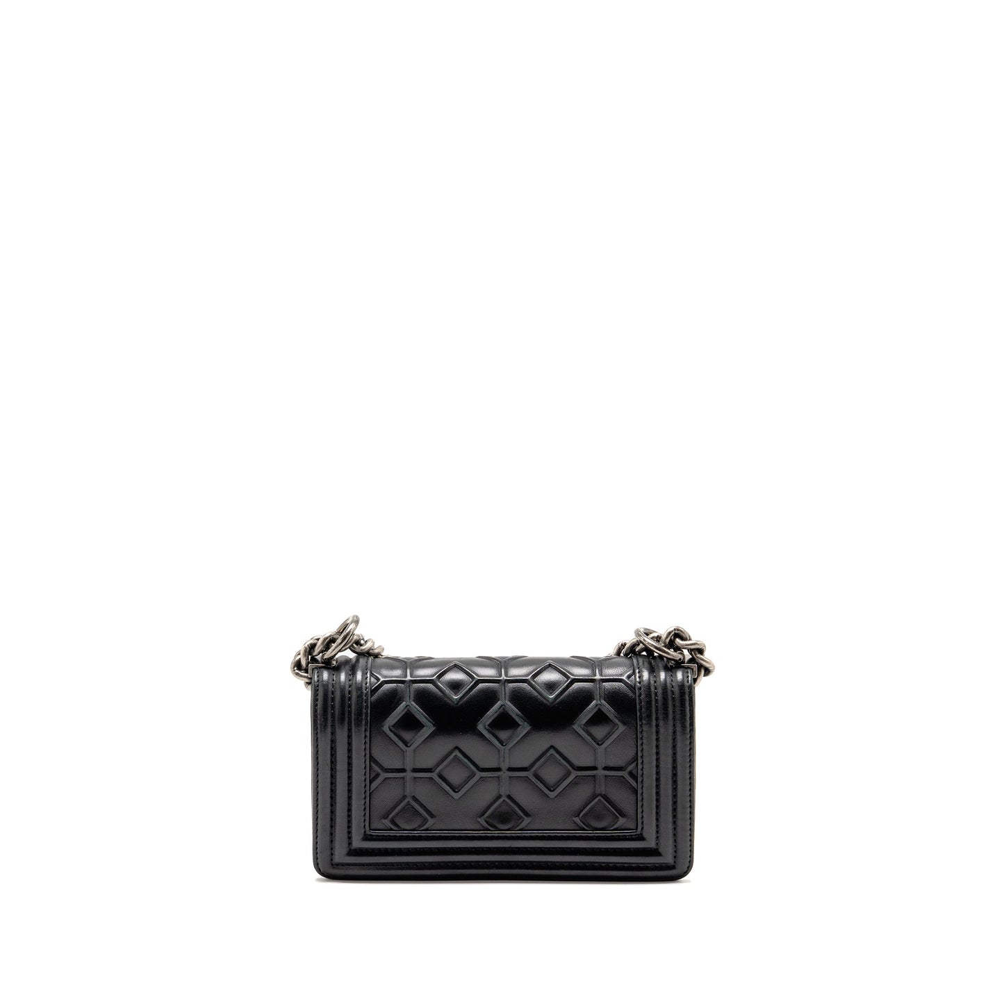Chanel Small Boy Bag Arabesque Calfskin Black Ruthenium SHW