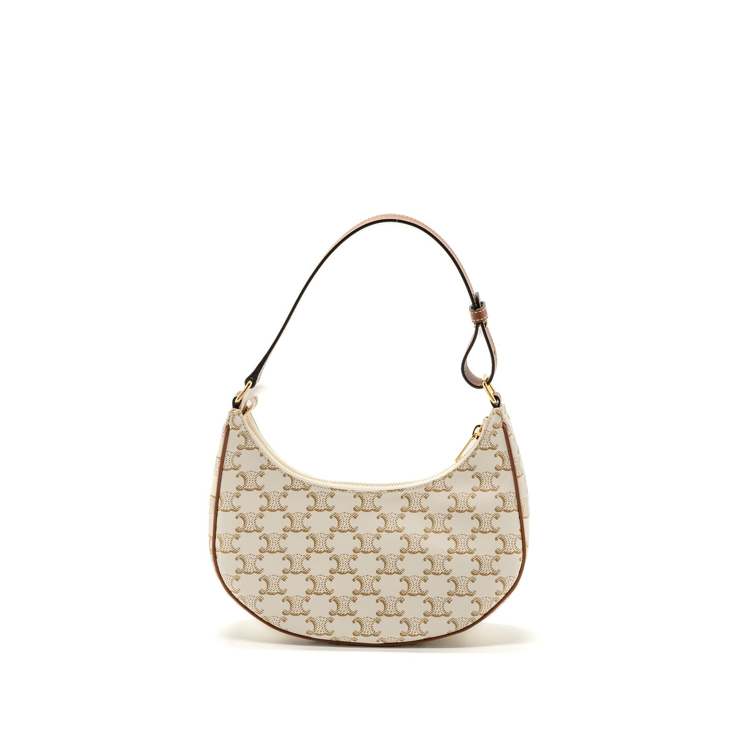 Celine Ava Bag Triomphe Canvas/ Calfskin White GHW