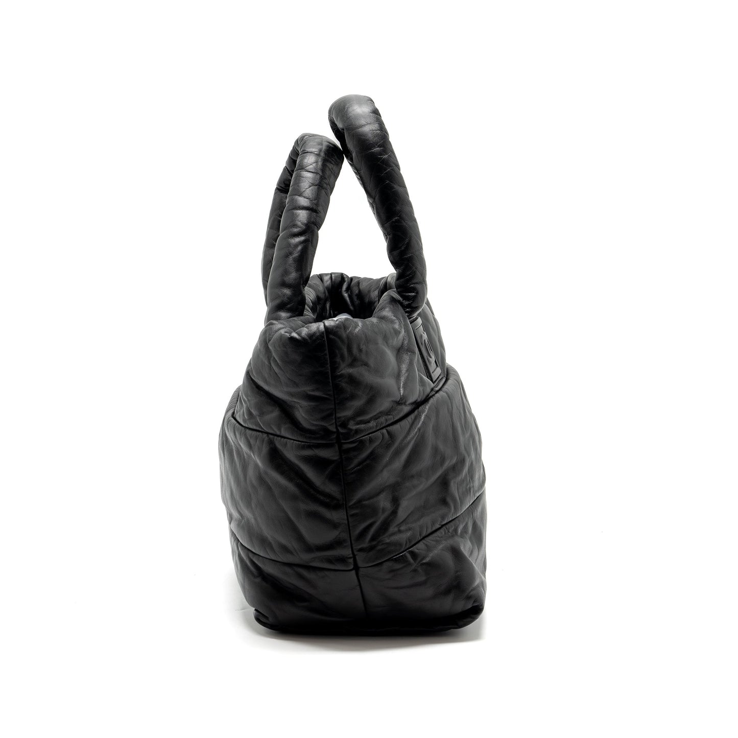 Chanel Puffy Down Down Tote Bag lambskin Black SHW