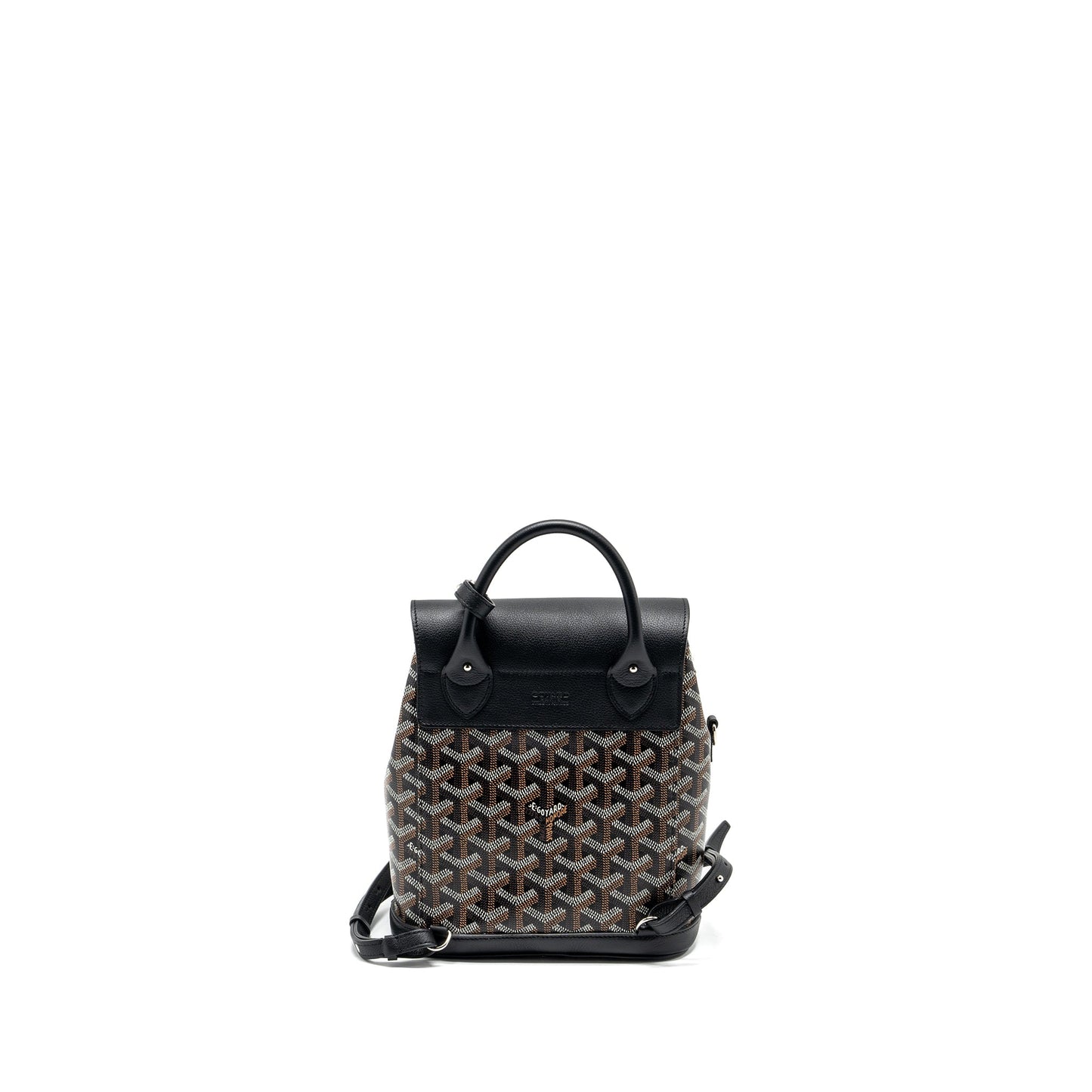 Goyard Mini Alpin Backpack Goyradline Canvas / Leather Black SHW