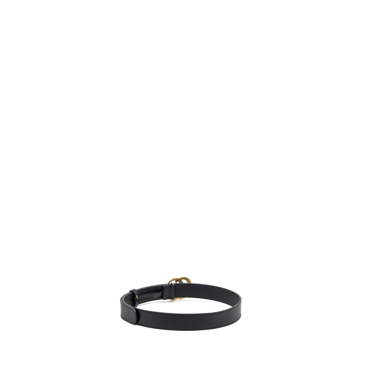Gucci size 75 GG marmont thin belt black GHW