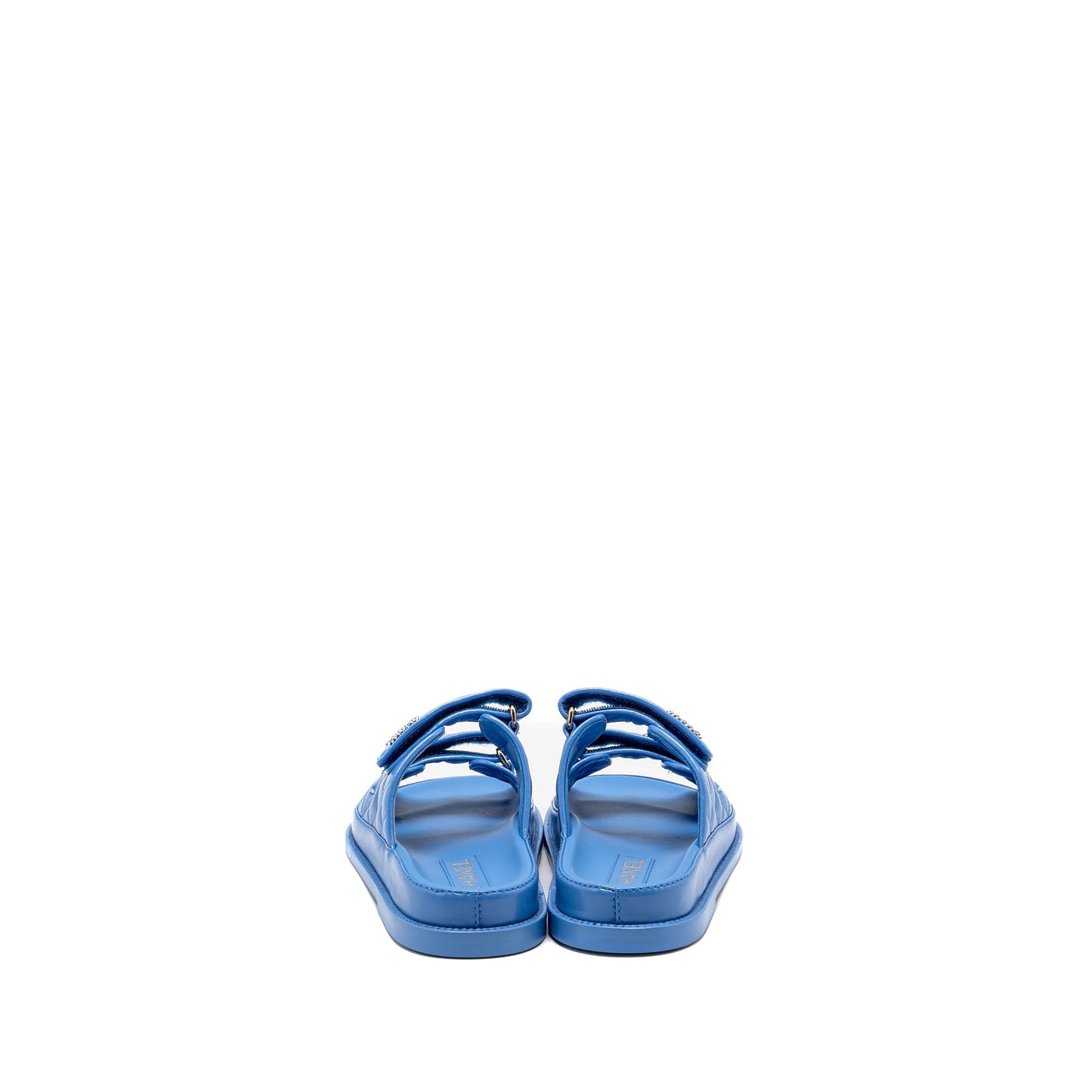 Chanel Size 37.5 24P Mules Lambskin Blue GHW