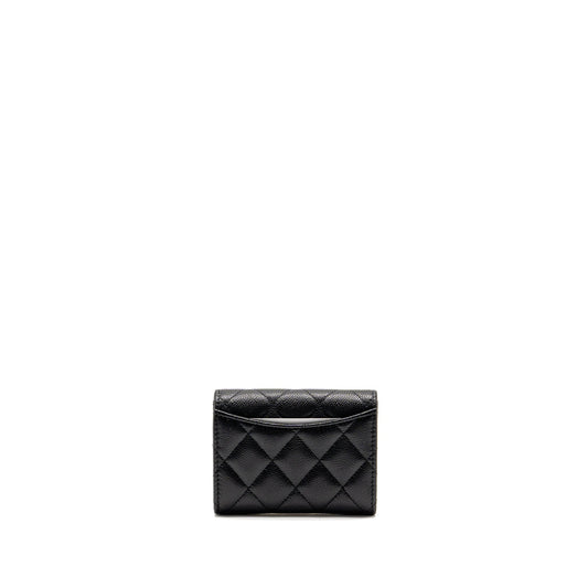 Chanel Classic Flap Card Holder Caviar Black LGHW (Microchip)
