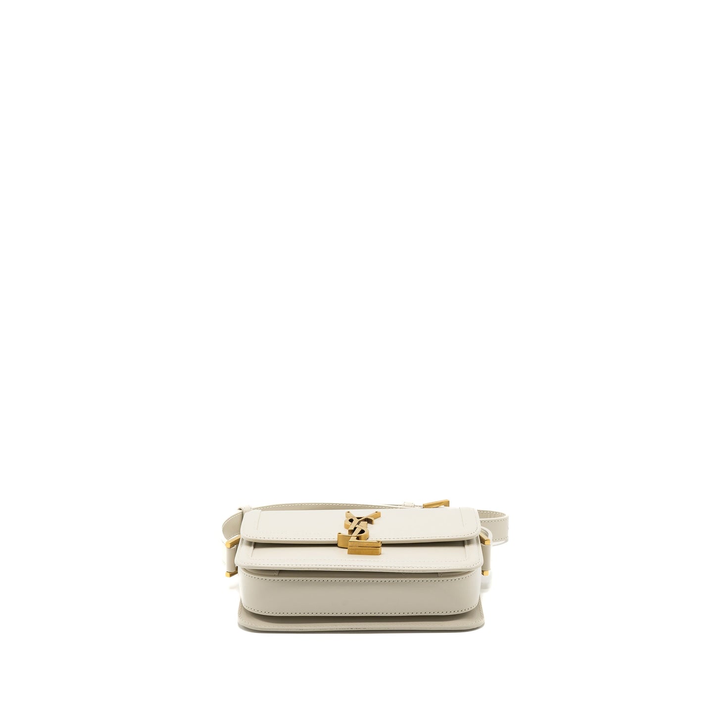 Saint Laurent Small Solferino Satchel Crossbody Bag White GHW